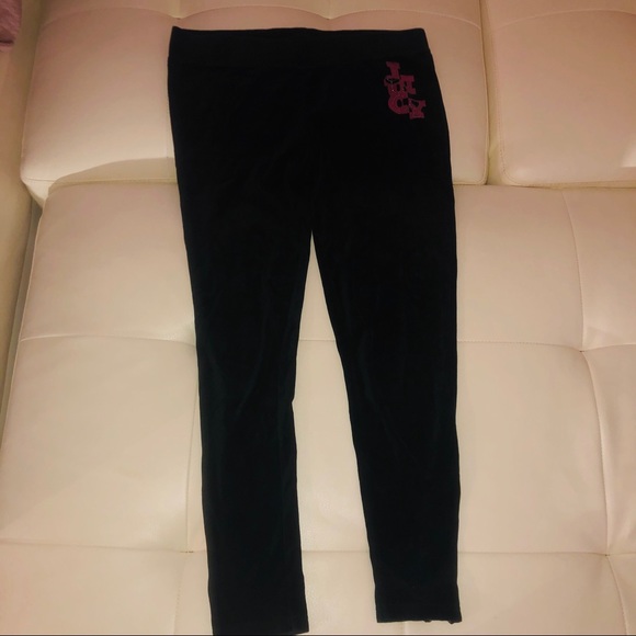 Juicy couture black velvet pants leggings jogger M - Picture 2 of 3